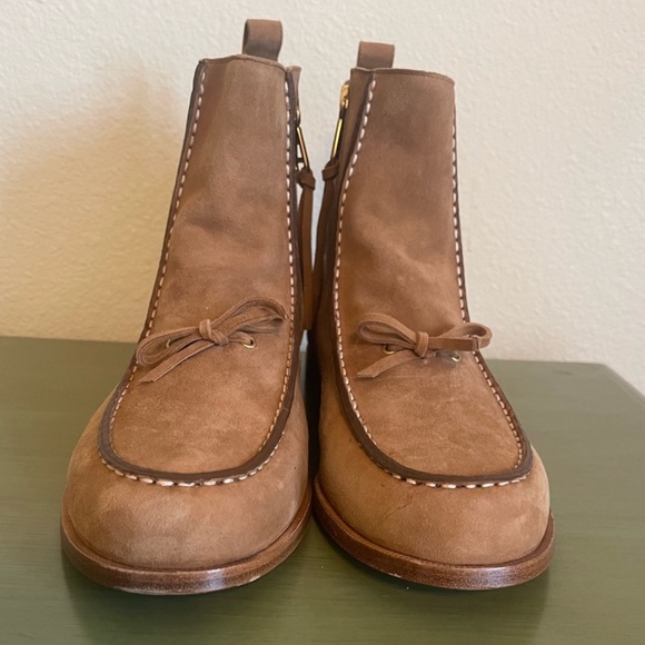 POLO RALPH LAUREN Tan Suede Leather “Delaney” Ankle Boots Rare Woman’s 11B NEW!! - Picture 8 of 13